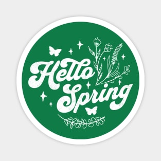 Hello Spring - Spring Flower - Cute Floral and Butterfly Magnet